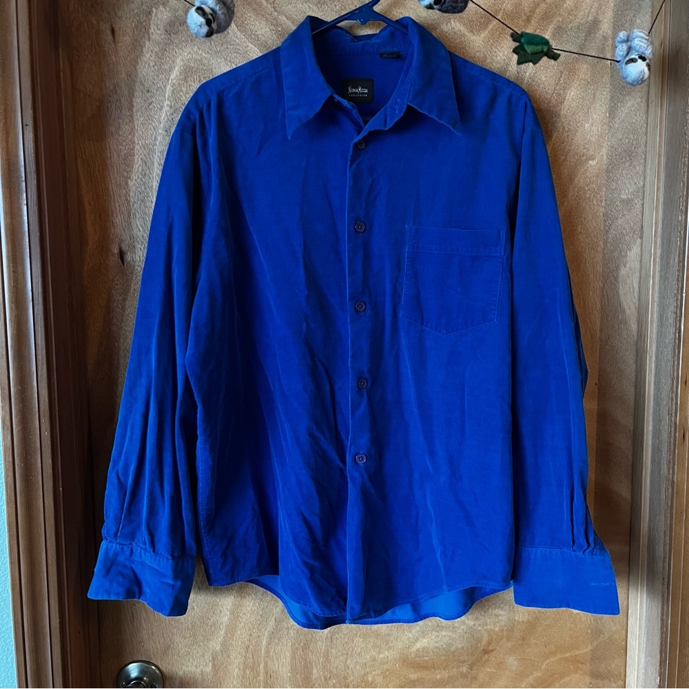 Neiman Marcus Royal Blue Corduroy Shirt